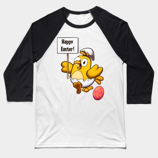 Cute Little Easter Chick With Sign Baseball T-Shirt